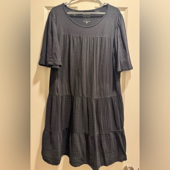 VELVET BY GRAHAM AND SPENCER SZ L MIXED MEDIA KILEY 
MINI DRESS IN BLACK - Picture 6 of 6